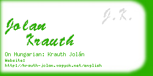 jolan krauth business card